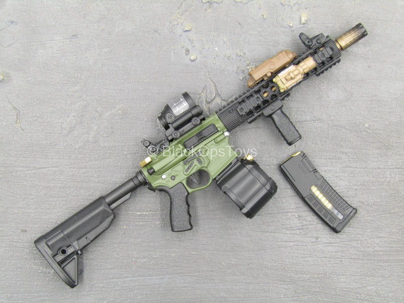 Load image into Gallery viewer, Doom&#39;s Day Kit - Green 5.56 Assault Rifle w/Attachment Set
