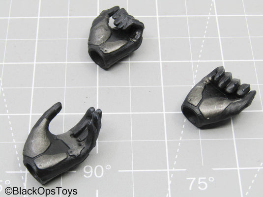 Black Futuristic Gloved Hands (x3)