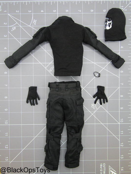 Russian SOBR Granit - Black Uniform Set w/Skull Balaclava & Gloves