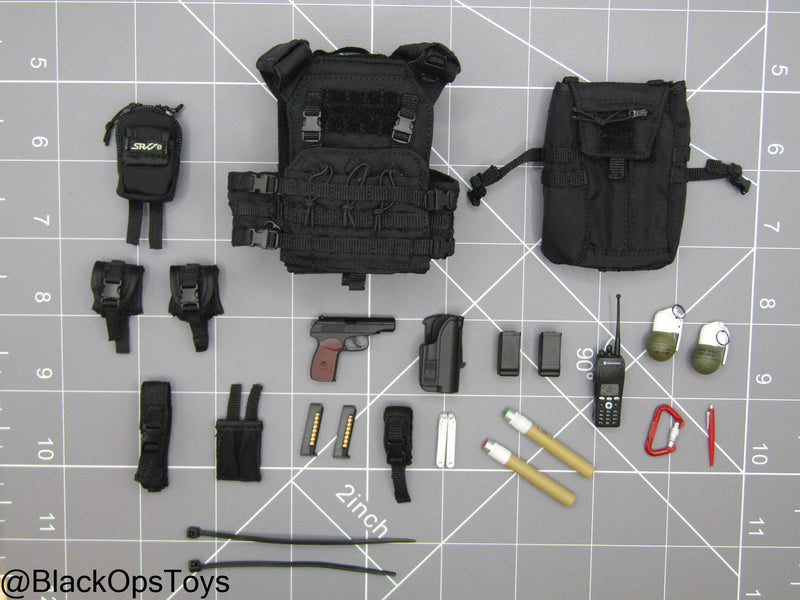 Load image into Gallery viewer, Russian SOBR Granit - Black MOLLE Plate Carrier w/Pistol &amp; Gear Set

