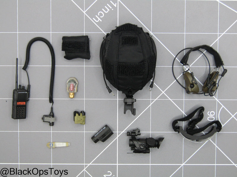 Load image into Gallery viewer, Russian SOBR Granit - Black Helmet w/NVG &amp; Communications Set
