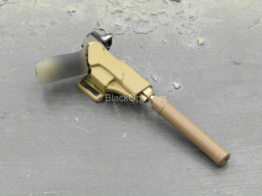 Doom's Day Kit - Gold Like Pistol w/Holster & Suppressor