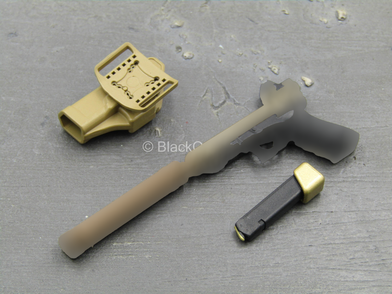 Load image into Gallery viewer, Doom&#39;s Day Kit - Gold Like Pistol w/Holster &amp; Suppressor
