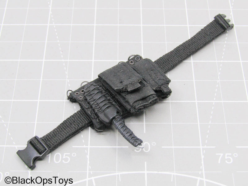 Load image into Gallery viewer, Black Belt w/MOLLE Pouch, Knife, &amp; Sheath
