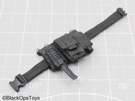 Black Belt w/MOLLE Pouch, Knife, & Sheath