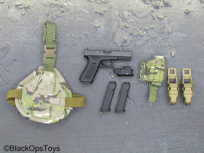 Load image into Gallery viewer, FSB Spetsnaz Alpha - 9mm Pistol w/Multicam Drop Leg Holster Set
