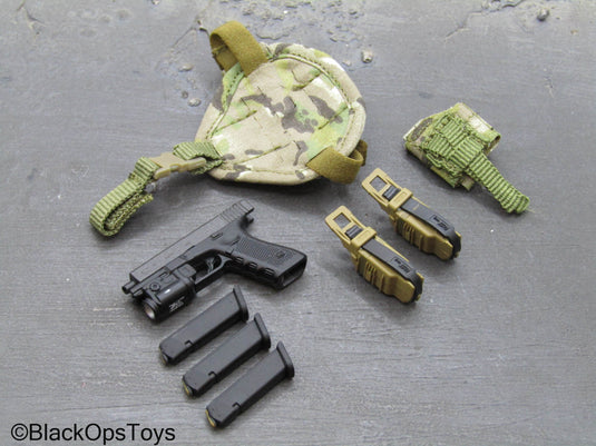 FSB Spetsnaz Alpha - 9mm Pistol w/Multicam Drop Leg Holster Set