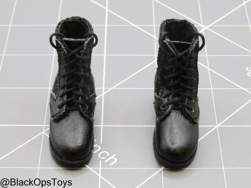 Bam 1/6 Black Leather Like Boots (Foot Type)