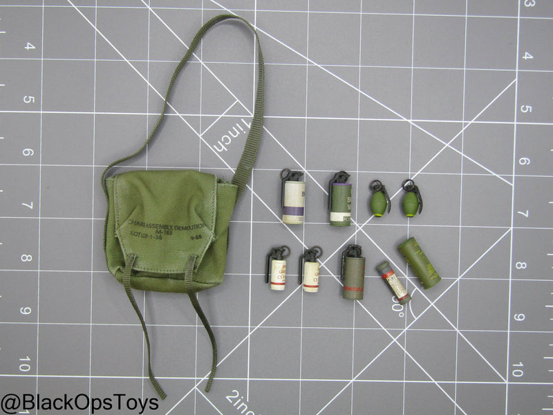 Load image into Gallery viewer, Vietnam SEAL - OD Green Satchel Bag w/Grenades
