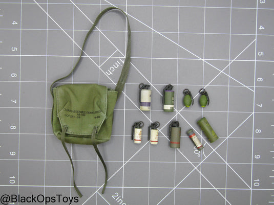 Vietnam SEAL - OD Green Satchel Bag w/Grenades