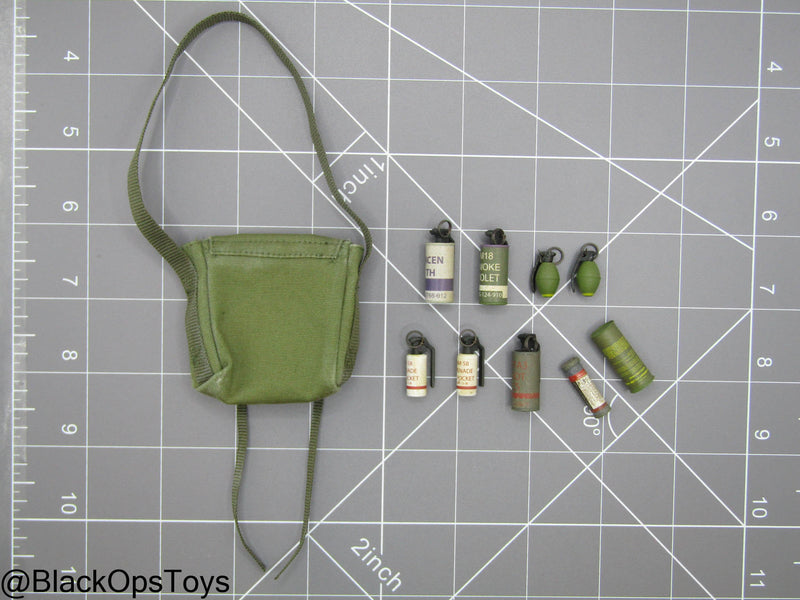 Load image into Gallery viewer, Vietnam SEAL - OD Green Satchel Bag w/Grenades
