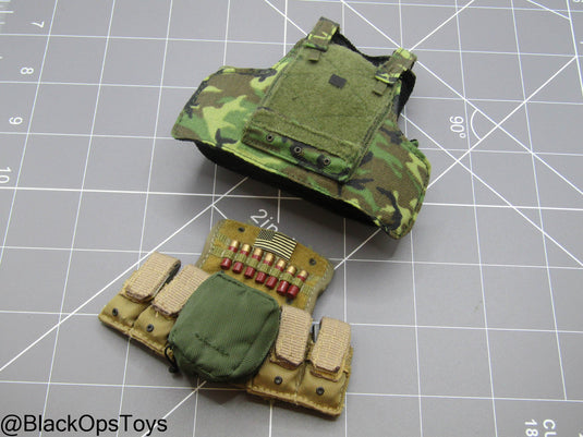 Bam 1/6 Woodland Camo Plate Carrier w/Pouch Set (Toy Soldier)