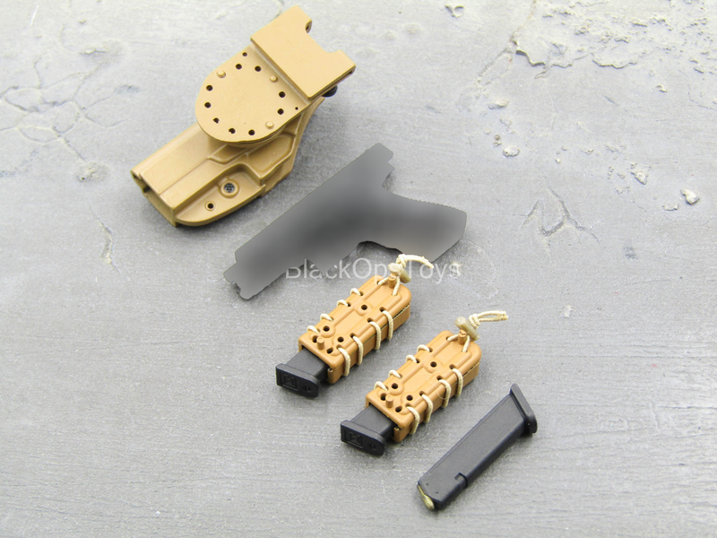 Load image into Gallery viewer, S.A.D. Low Profile - Black Pistol w/FDE Tan Holster Set
