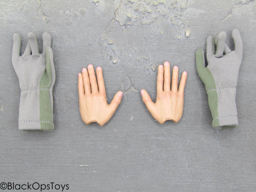 F/A-18E Pilot Captain Mitchell - Green Nomex Flight Gloves w/Bendy Hands