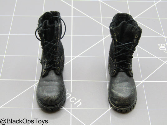 Bam 1/6 Black Combat Boots (Peg Type)