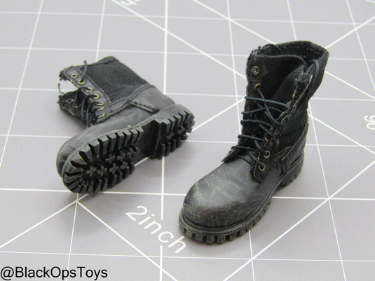 Bam 1/6 Black Combat Boots (Peg Type)