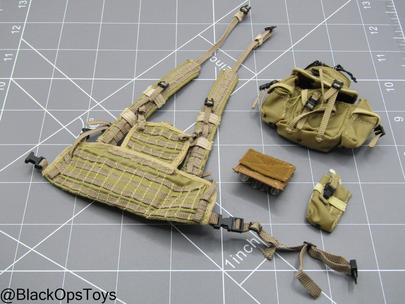 Load image into Gallery viewer, Tan Chest Rig w/Pouch Set

