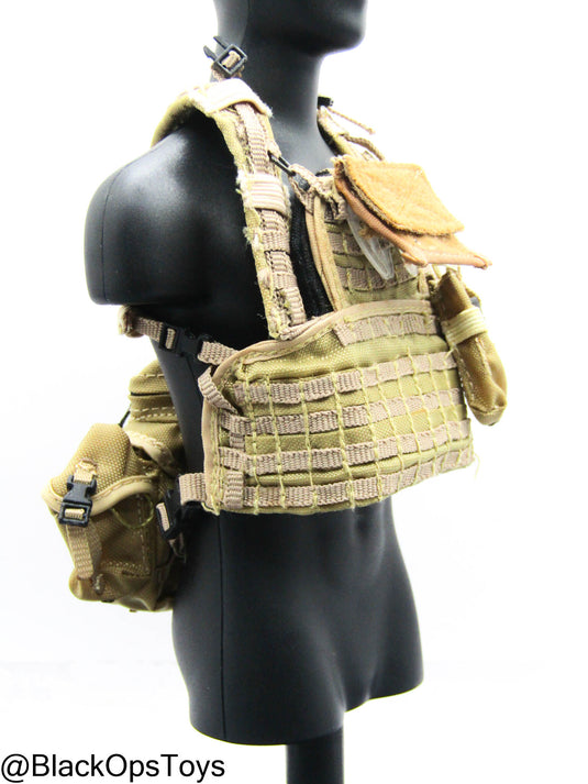 Tan Chest Rig w/Pouch Set