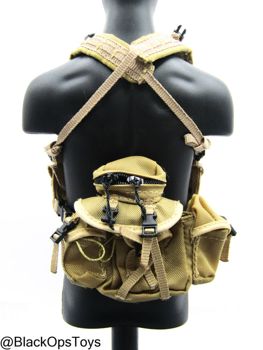 Tan Chest Rig w/Pouch Set
