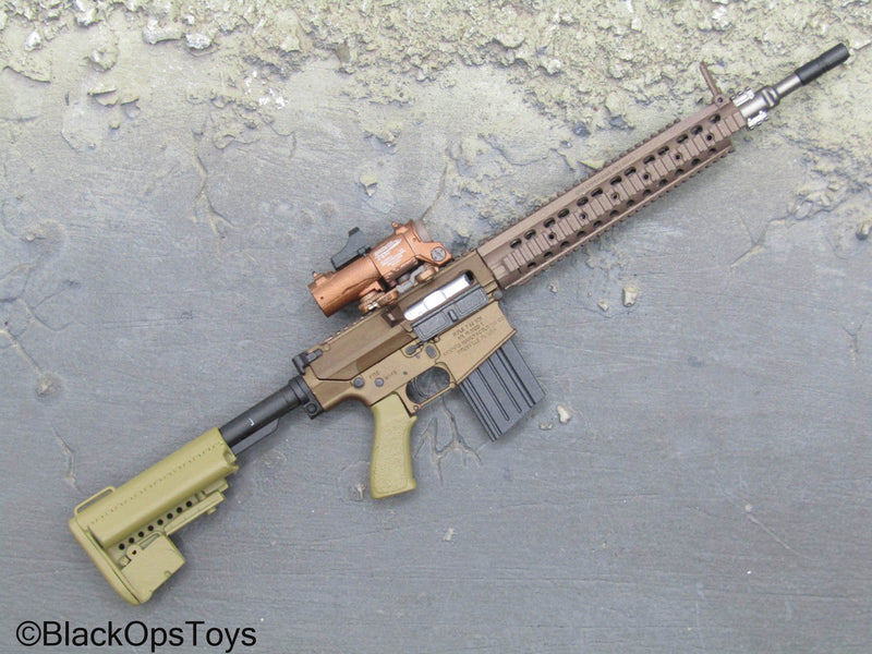 Load image into Gallery viewer, Weapons Collection - Bronze 308 Rifle w/ELCAN Scope &amp; Grip
