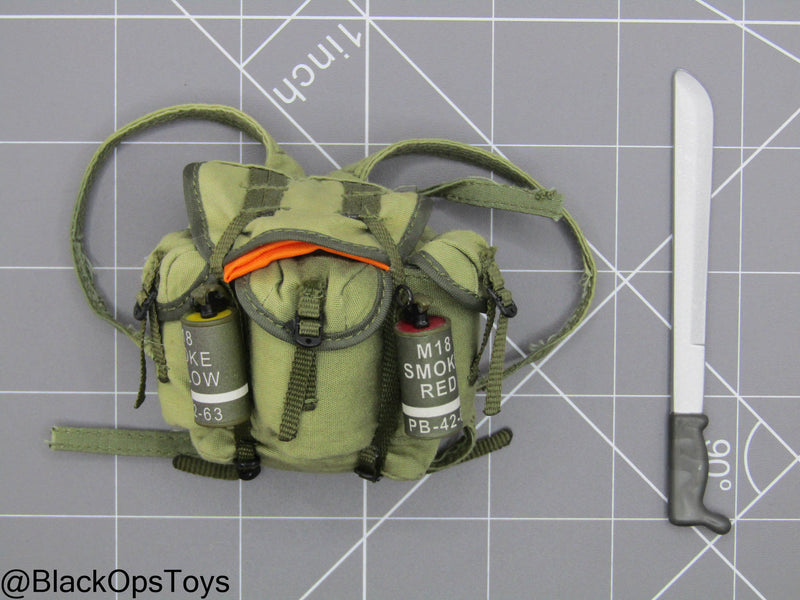 Load image into Gallery viewer, Vietnam Team Leader - Backpack w/Smoke Grenades &amp; Machete
