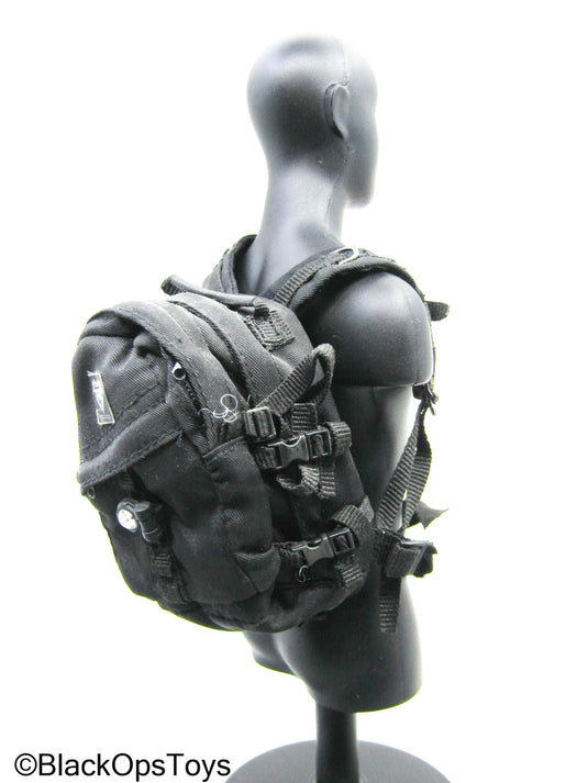 Black Tactical Backpack w/Tac Light