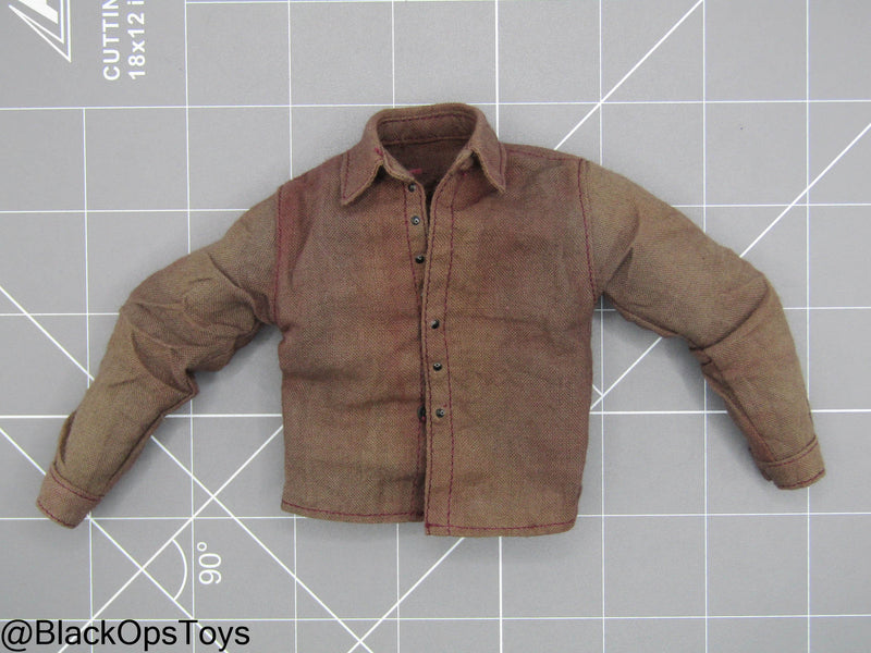 Load image into Gallery viewer, Brown Button Up Long Sleeve Shirt
