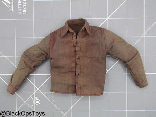 Brown Button Up Long Sleeve Shirt