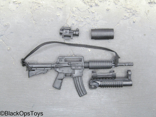 AR-15 w/Carrying Handle, Scope, Sling & Grenade Launcher