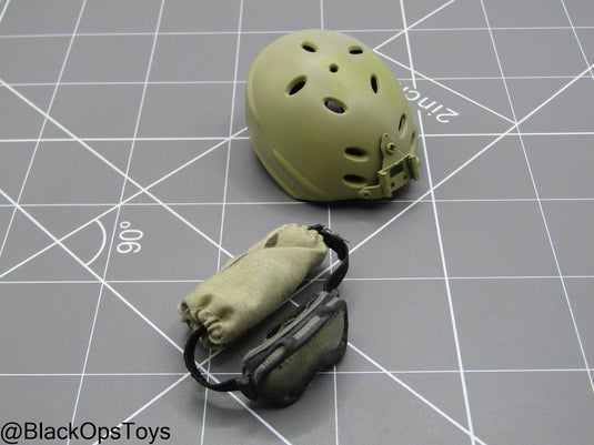 Tan NVG Helmet w/Black Goggle & Padding