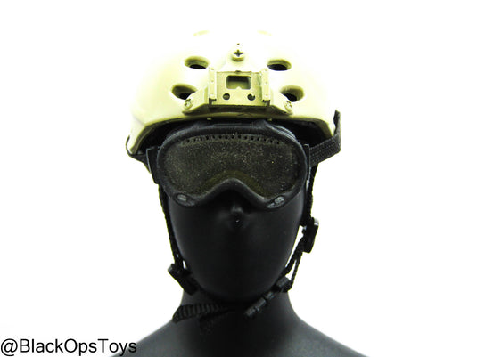 Tan NVG Helmet w/Black Goggle & Padding