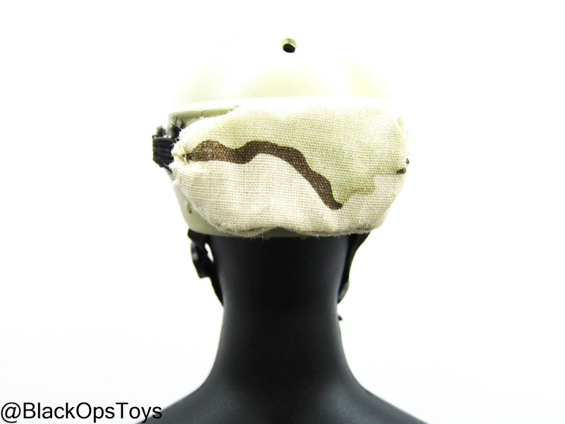 Load image into Gallery viewer, Tan NVG Helmet w/Black Goggle &amp; Padding

