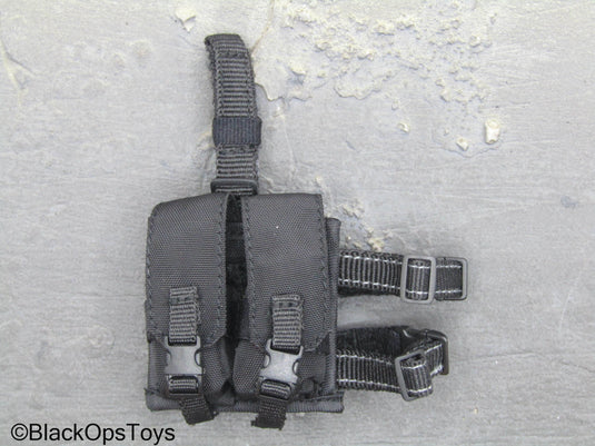 PLA NMC Combat Diver - Black Drop Leg Dual Mag Pouch