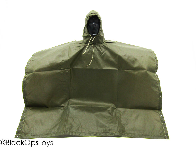 Load image into Gallery viewer, WWII - Rubber Nylon Olive Drab Poncho w/Hood - MINT IN PACKAGE
