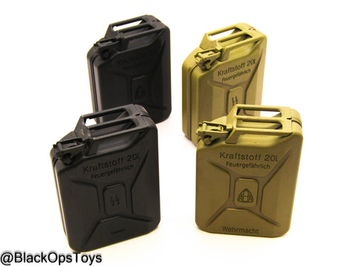 Black & Tan German WWII Metal Gas Cans (x4) - MINT IN BOX