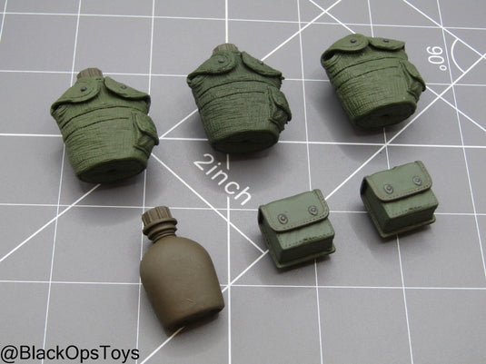 Bam 1/6 OD Green Molded Canteen Pouch Set