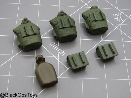 Bam 1/6 OD Green Molded Canteen Pouch Set