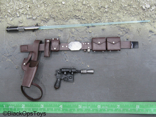Star Wars Bespin Luke Skywalker - Brown Leather Like Gun Belt w/Pistol & Lightsaber