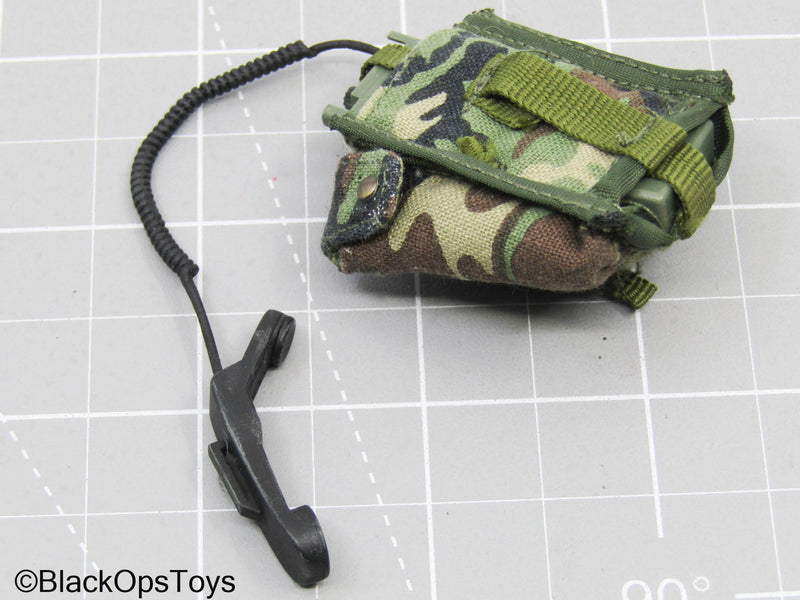 Load image into Gallery viewer, Black Radio Set/Woodland Camo Pouch

