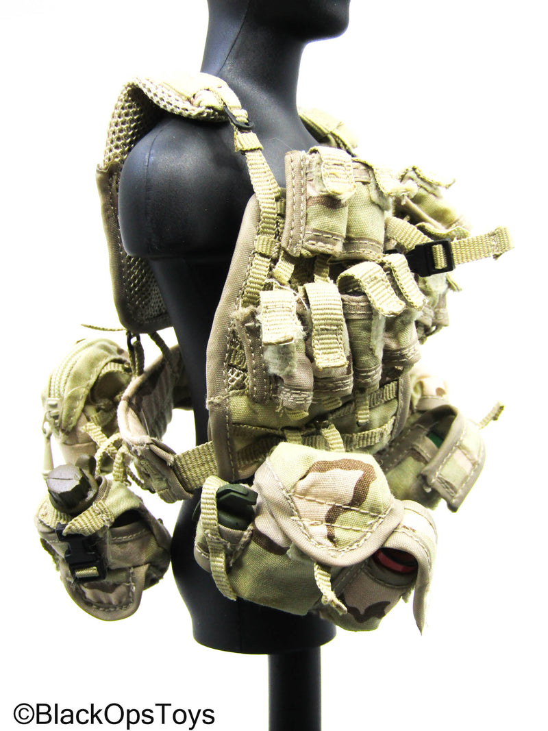 Load image into Gallery viewer, Desert Camo Tactical Vest w/Accessories, Grenade &amp; Mag Set
