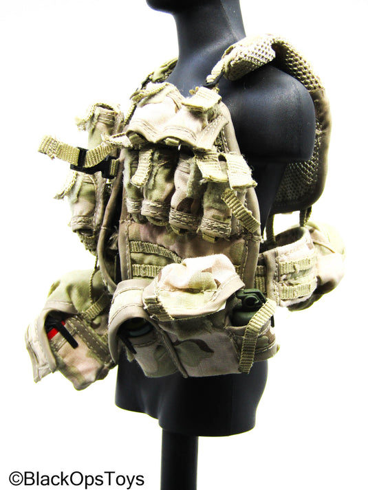 Desert Camo Tactical Vest w/Accessories, Grenade & Mag Set