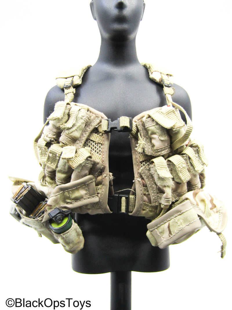 Load image into Gallery viewer, Desert Camo Tactical Vest w/Accessories, Grenade &amp; Mag Set
