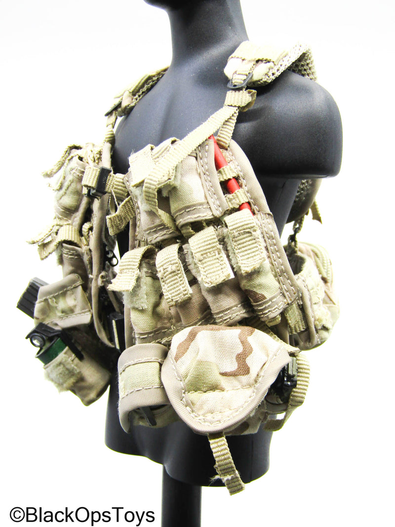 Load image into Gallery viewer, Desert Camo Tactical Vest w/Accessories, Grenade &amp; Mag Set
