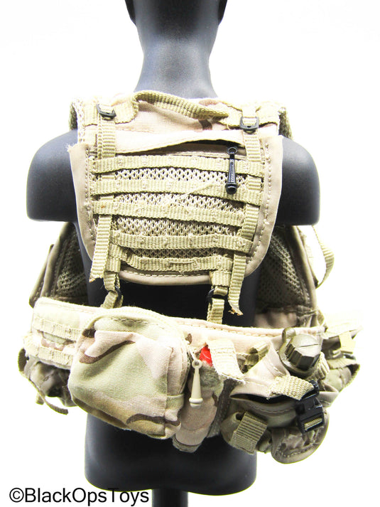 Desert Camo Tactical Vest w/Accessories, Grenade & Mag Set
