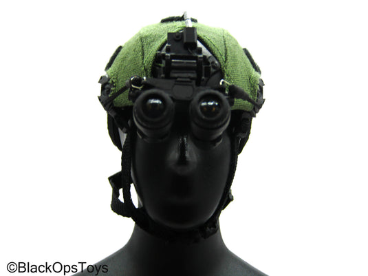 Custom Mich 2001 Helmet w/Green Cover & NVG