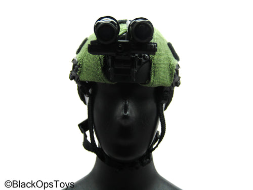 Custom Mich 2001 Helmet w/Green Cover & NVG