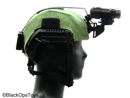 Custom Mich 2001 Helmet w/Green Cover & NVG