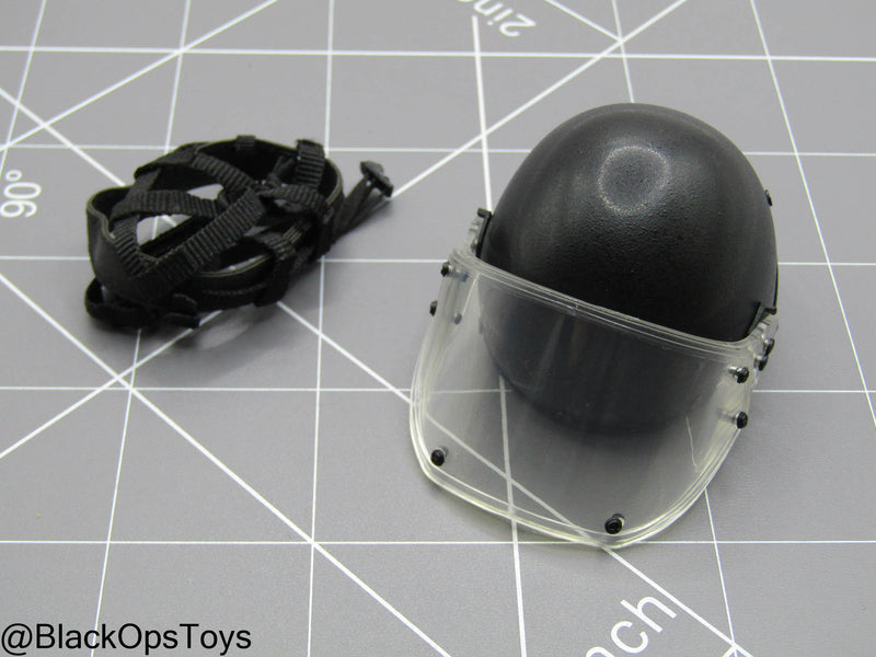 Load image into Gallery viewer, Spetsnaz FSB - Black Riot Helmet w/Face Shield
