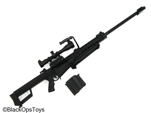 Black .50 Cal Barret Sniper Rifle w/Moving Bolt & Bipod