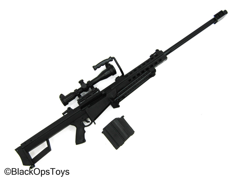 Load image into Gallery viewer, Black .50 Cal Barret Sniper Rifle w/Moving Bolt &amp; Bipod
